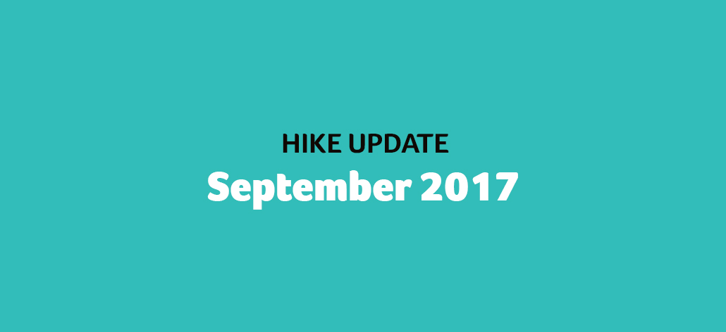 Hike update: Sept 2017