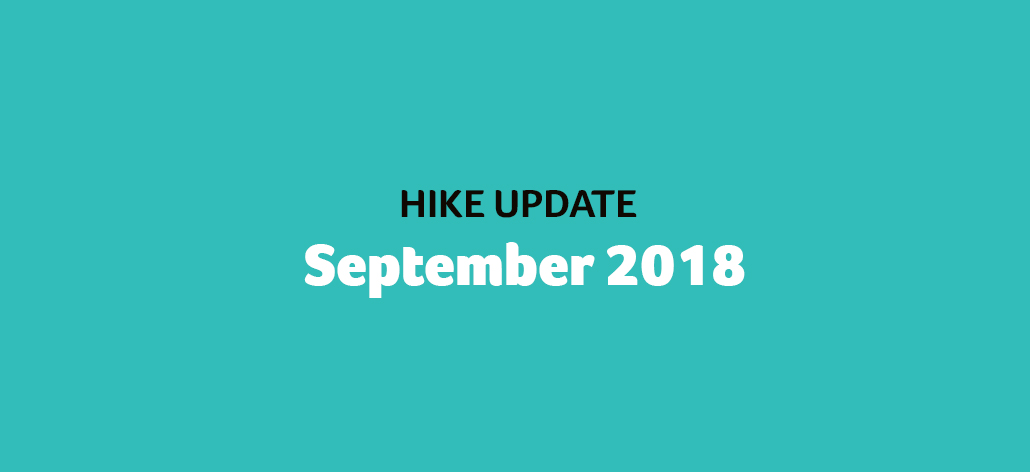 Hike update: September 2018