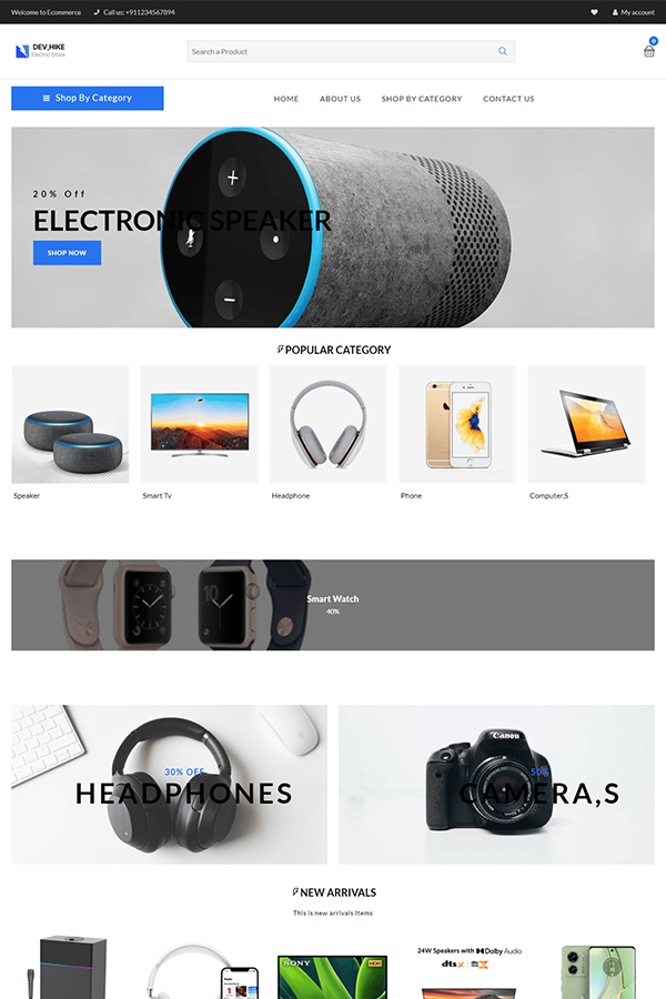 Electronic store theme
