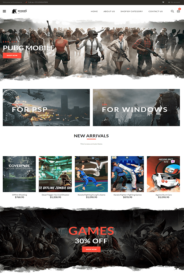 Gaming store theme