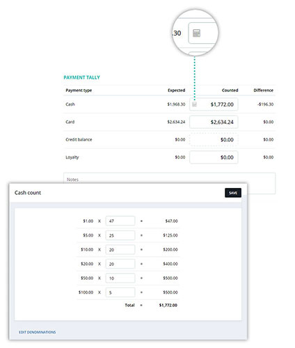 Cash calculator