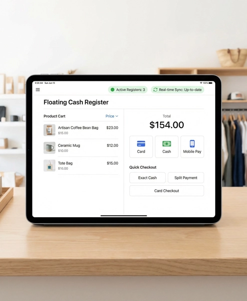 Floating cash register