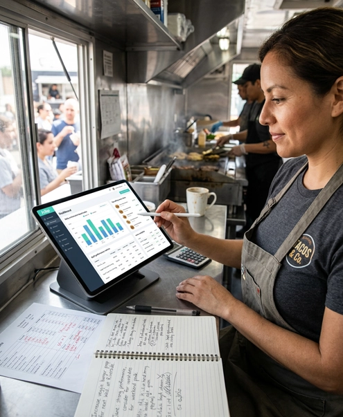 Food truck sales reporting
