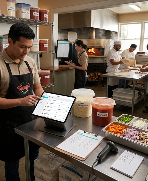 Inventory control for ingredients and stock