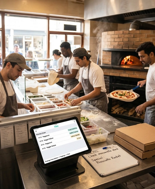 Kitchen order flow that stays organised