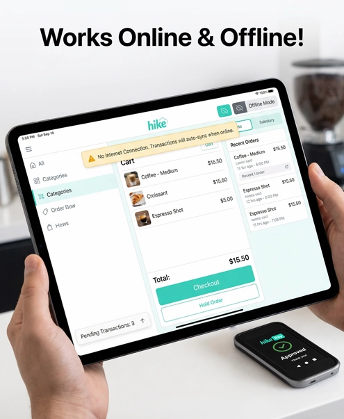 Mobile POS works online or offline